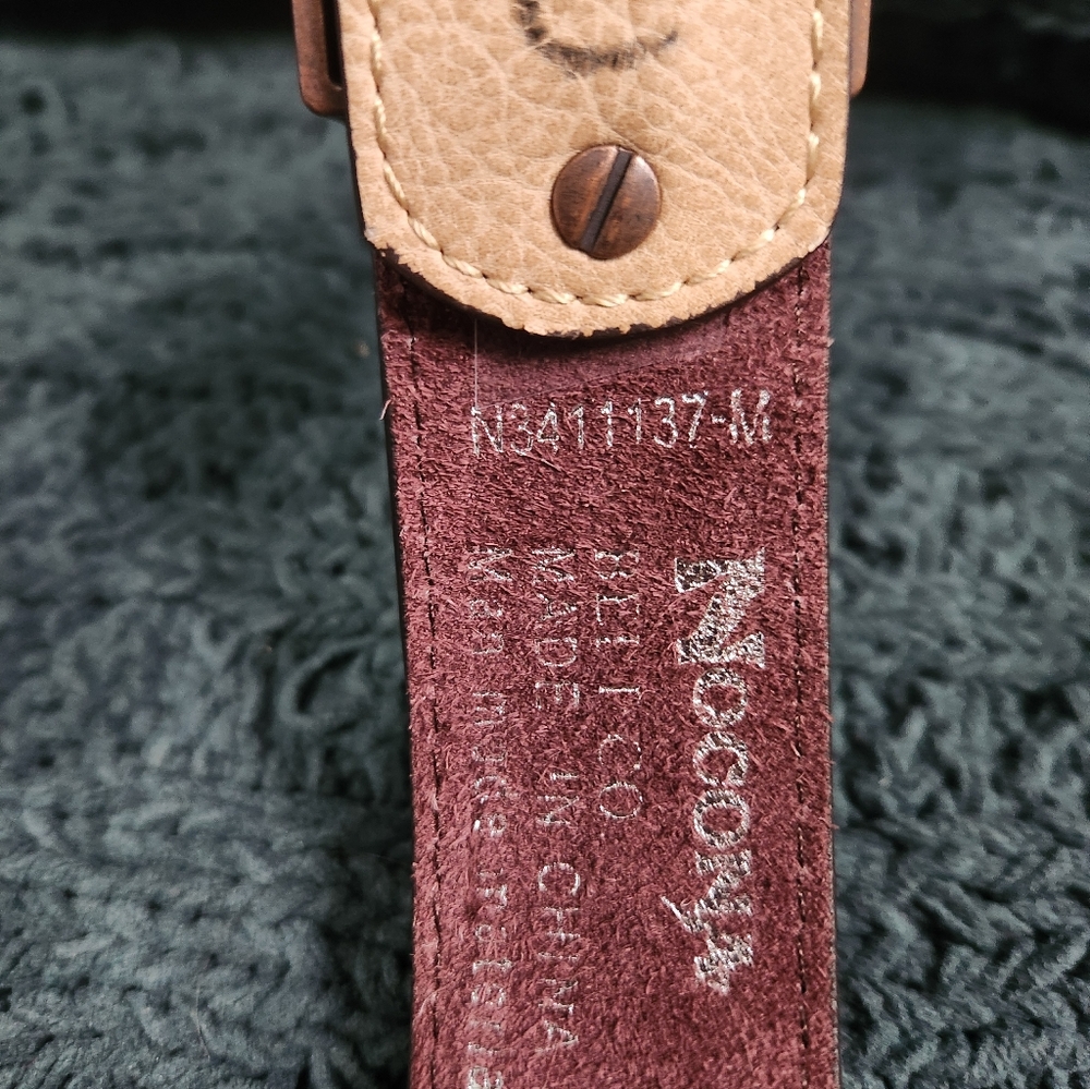 Nocona Women's Copper Turquoise Studs Leather Belt - Picture 5 of 6